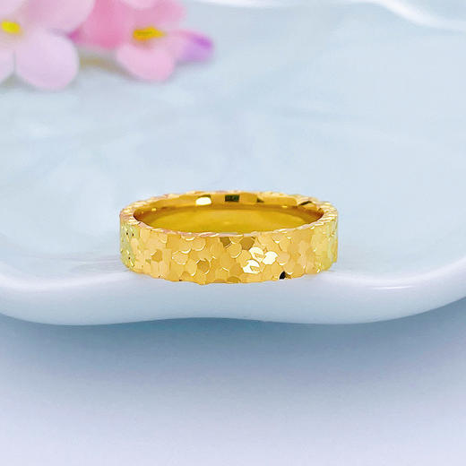 【限时克减150元】足金999.9 #碎碎冰 #【精品】实心固口戒指碎碎冰圈戒满天繁星圈戒（面宽约2.9-3.3mm）(AIJZ00085-2)（预售产品下单后不退款不退货不换货不补差价 商品图1