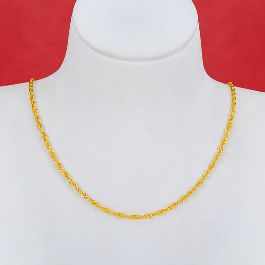 【限时克减150元】足金999.99 五9黄金绞丝链项链(ACXL00002-7)补差价）补差价）预售产品下单后不退款不退货不换货不补差价 商品图1