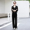 雀说 女春秋金丝绒显瘦时尚开衫立领卫衣阔腿裤两件套潮休闲运动服金丝绒套装66541 商品缩略图2