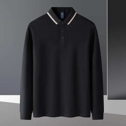 罗蒙男士春秋纯棉t恤男长袖polo衫男经典百搭男士polo衫男长袖上衣男 商品图5