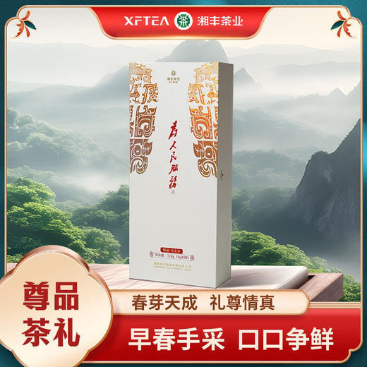 春茶上市｜【为人民服务-尊品茶礼112g 】(1盒=4g*28小袋) 绿茶/精品毛尖/礼盒装 商品图0