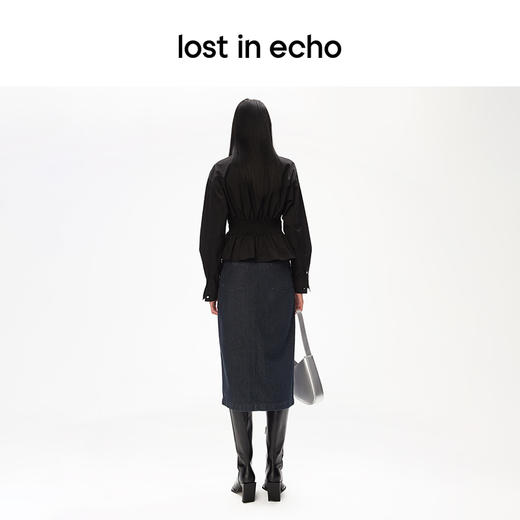 [断码]lost in echo设计师品牌小众撞色复古潮流开衩牛仔裙中长半身裙 商品图1