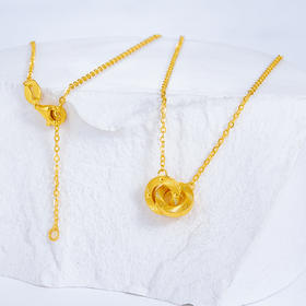 【限时克减150元】足金999 #小红书 5G黄金CNC双环相扣17-18寸调节套链(AG5GTL00191)（特殊产品下单后不退款不退货不换货不补差价）