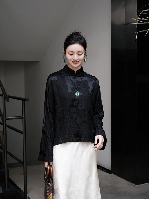 盛唐牡丹 |凤凰纹冠乐绉女上衣 商品图0