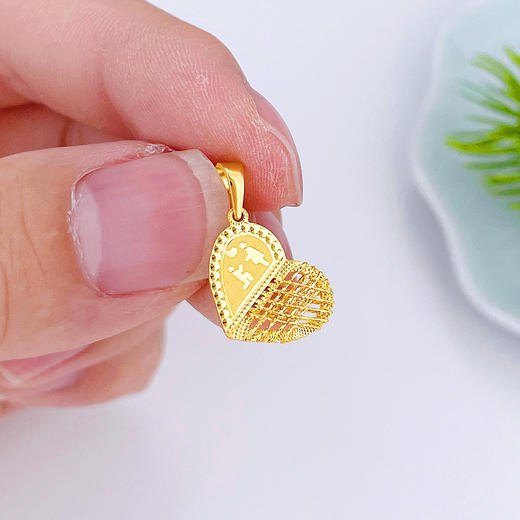 【限时克减150元】足金999.99 【精品】五9黄金爱心吊坠心形吊坠爱心绕线吊坠(ACDZ00303)（预售产品下单后不退款不退货不换货不补差价）（预售产品下单后不退款不退货不换货不补差价） 商品图2