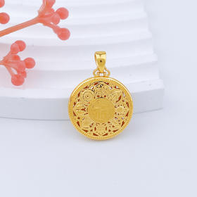 足金999.9 #八宝罗盘 #小红书 空心镂空福字八宝罗盘吊坠（面宽约17.2mm）(DZ00689)（预售产品下单后不退款不退货不换货不补差价（预售产品下单后不退款不退货不换货不补差价