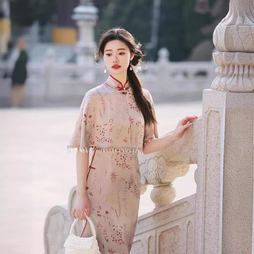 改良高端气质，披肩套装高级优雅礼服旗袍TX-8338 商品图2