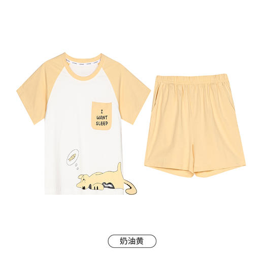 都市丽人眯雅佳生活家居春夏睡衣男女童32支纯棉单面家居服薄款短袖短裤童装棉质套装JH49A5 商品图11