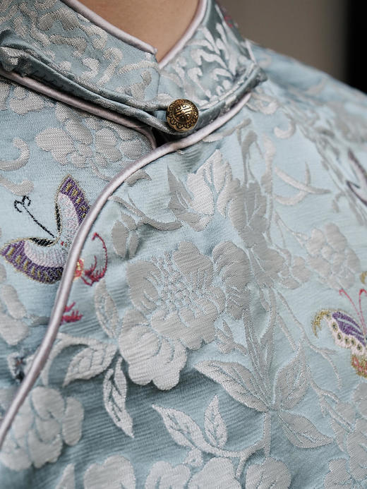 盛唐牡丹 |牡丹戏蝶真丝云锦马甲 商品图2