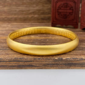 【限时克减150元元】足金 油亮 古法空心固口外光内百福手镯泥鳅背手镯(面宽约7.7-8.1mm，厚度约3.7mm)(AIGFSZ00670-2)（预售产品下单后不退款不退货不换货不补差价）