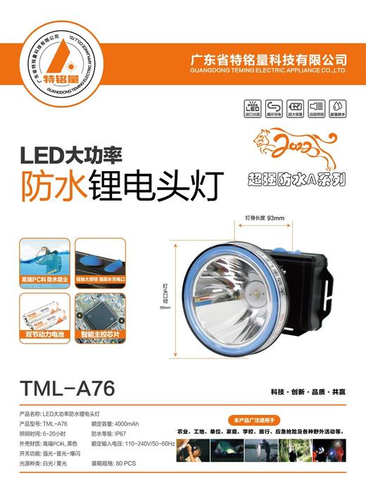 LED大功率锂电头灯 头戴式 商品图5