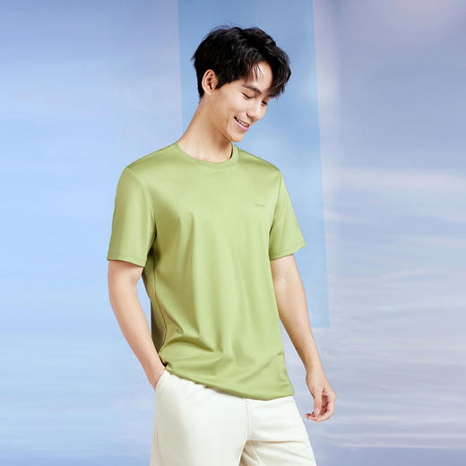 柒牌短袖T恤男2024夏季凉感5A抗菌时尚休闲打底内衣男士圆领上衣	126F70050 商品图2