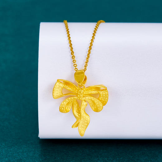 【限时克减150元】足金999.99 【精品】五9黄金蝴蝶结吊坠（不含链，工艺略有不同）(ACDZ00149)（预售产品下单后不退款不退货不换货不补差价） 商品图1