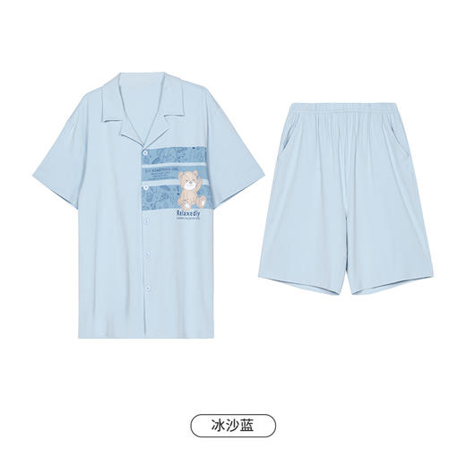 都市丽人亲情蜜语都市锋尚好睡好眠春夏睡衣男32支CVC单面家居服薄款短袖短裤男士棉质套装FH40A8 商品图10