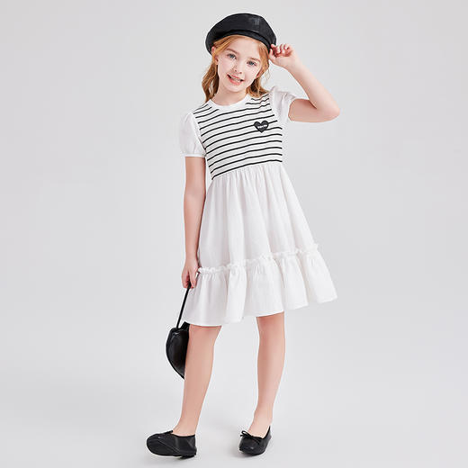 笛莎Deesha 女童连衣裙2024年新款条纹连衣裙 商品图2
