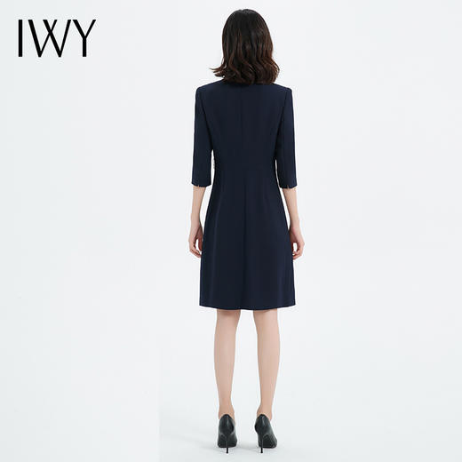 IWY/新款藏青色连衣裙七分袖西装裙商务通勤职业气质置业顾问工装Q13305 商品图3