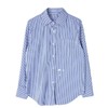 HT-8568实拍蓝色条纹衬衫春季新款设计感小众显瘦职业通勤长袖衬衣 商品缩略图4