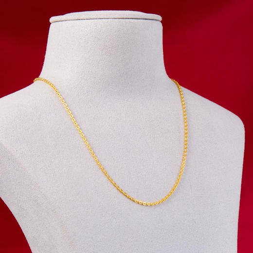 【限时克减150元】足金999.9 O字链项链(XL00008-05)补差价）补差价）预售产品下单后不退款不退货不换货不补差价 商品图2