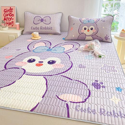 2025卡通小清新凉感丝大版乳胶凉席三件套1.5m2米冰丝凉席子直播 商品图11