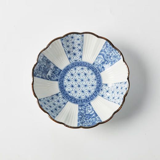 16.5cm菊形浅钵 青花麻叶 商品图1