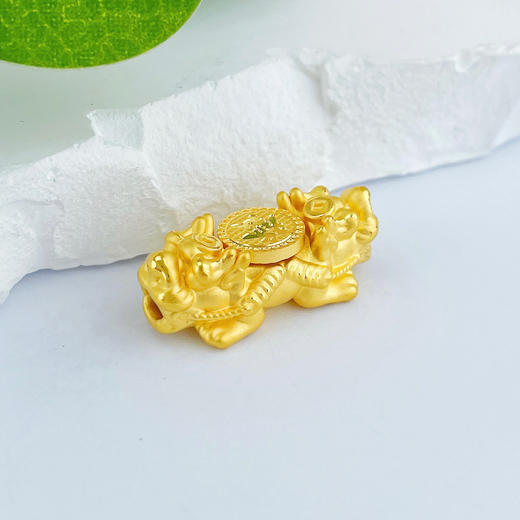 【限时克减150元】足金 #招财进宝 #时来运转 3D硬金时来运转招财发字双头貔貅手串（发字可转动，约24.5*10.7mm）(V3DSC00153)（预售产品下单后不退款不退货不换货不补差 商品图2