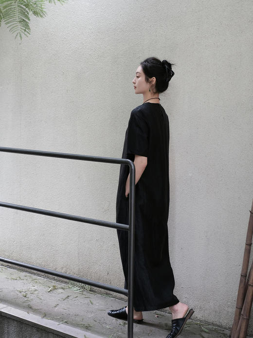 盛唐牡丹 |龟纹香云纱短袖长裙 商品图9