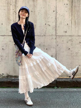 白色蛋糕裙女【春秋夏2025新款 高腰蓬蓬裙蕾丝中长款】a字法式半身裙