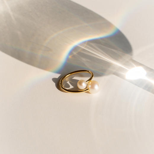 北京仓｜Eva Strepp-Loop-臻致 子母珍珠 戒指 (18K黄金)［德国设计师］ 商品图4