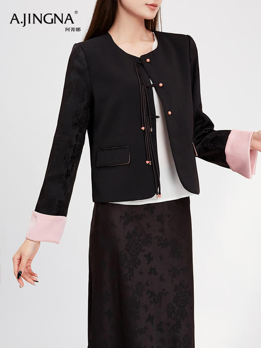 【积分兑换】阿菁娜东方气质新中式优雅盘扣短外套F29C207003 商品图4