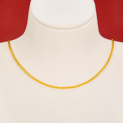 【限时克减150元】足金999.99 五9黄金圆肖邦项链(ACXL00004-1)补差价）补差价）预售产品下单后不退款不退货不换货不补差价 商品图1