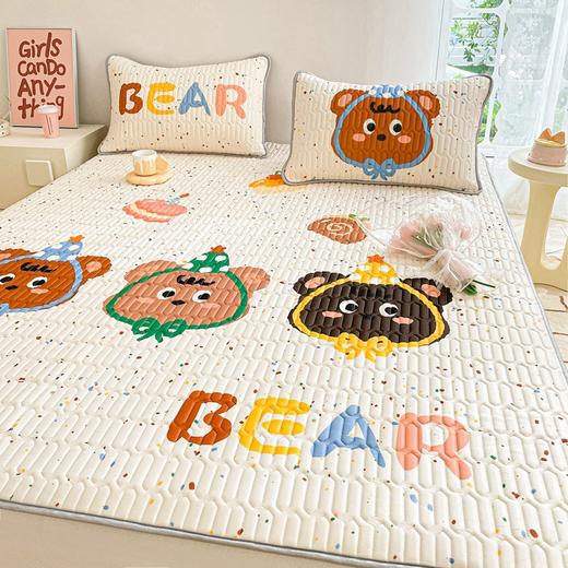 2025卡通小清新凉感丝大版乳胶凉席三件套1.5m2米冰丝凉席子直播 商品图9