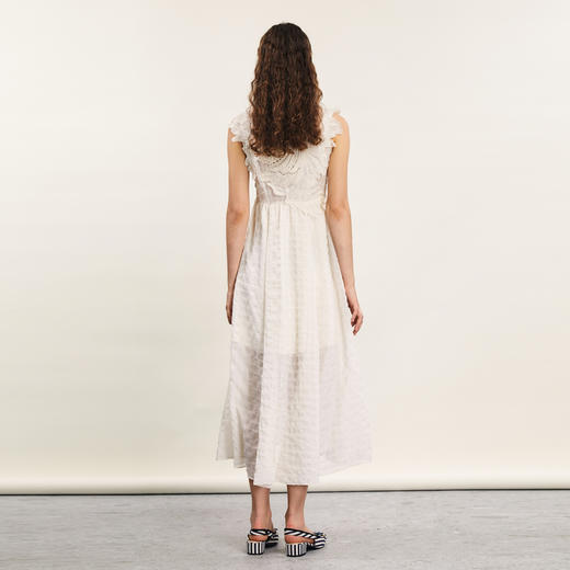 谜底高端系列连衣裙无袖2024夏新品复古风立体压花长裙242GL0696 商品图2