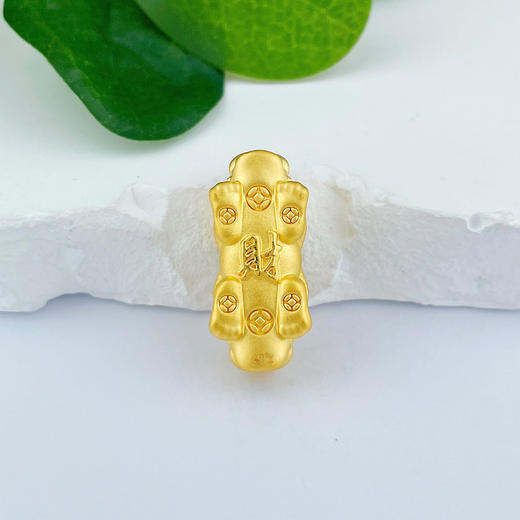 【限时克减150元】足金 #招财进宝 #时来运转 3D硬金时来运转招财发字双头貔貅手串（发字可转动，约24.5*10.7mm）(V3DSC00153)（预售产品下单后不退款不退货不换货不补差 商品图1