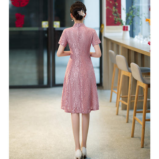 新款蕾丝旗袍，结婚礼服妈妈装高贵礼服旗袍HY2361 商品图4