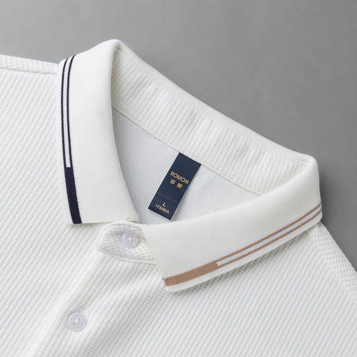 【华夫格】罗蒙男士含桑蚕丝polo衫春秋男长袖t恤男撞色领男士polo衫 商品图5