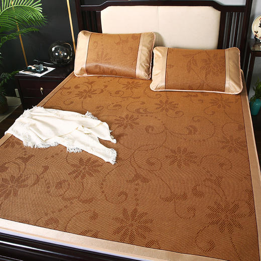 【品牌直发】夏季【双面藤席 床上用品 空调可折叠】天然冰丝 驱蚊艾草凉席子三件套 中老年学生宿舍家用 商品图7