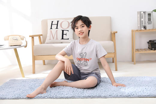 【39元限时秒杀】【秀黛】男童冰感纯棉短袖套装男童夏季睡衣家居服H2441007T【门店同款】【如遇缺货自动退款，介意勿拍】 商品图6