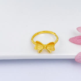 【限时克减150元】足金999 (足金999字印)5G黄金蝴蝶结活口女戒(5GJZ00517)预售产品下单后不退款不退货不换货不补差价