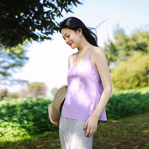 绽放578+165朵【黑白灰系列·月光集】有机棉显瘦wan能简洁吊带打底衫 商品图1