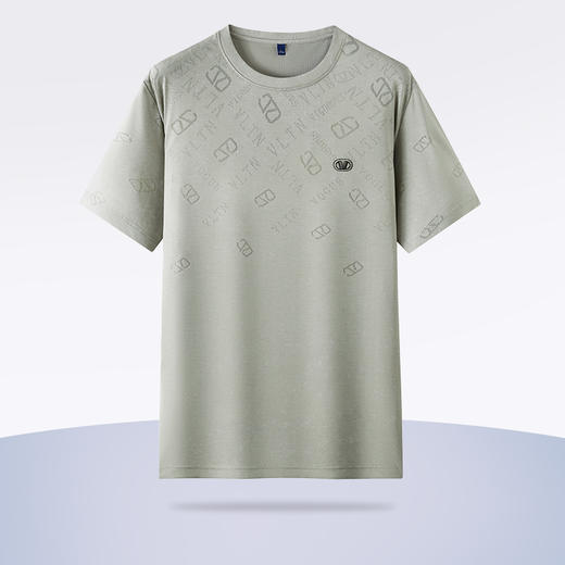 【新款DDY】大依优型大码男装镂空短袖T恤圆领加肥加大透气吸汗夏季上衣半袖t恤夏装 商品图1