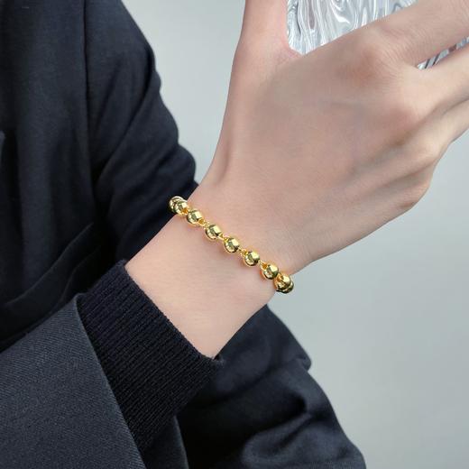 【限时克减150元】足金999.9 黄金纯光珠链(珠6.2-6.6mm)纯圆珠链手链佛珠手链(SL00001-10)（预售产品下单后不退款不退货不换货不补差价） 商品图3