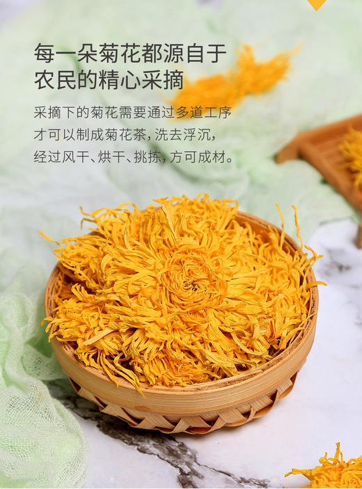 ✈️包邮到家，山西芮城菊花茶，特级菊花，无任何熏制，纯天然晾晒！0.4克/朵，15朵/盒，一组三盒 商品图2