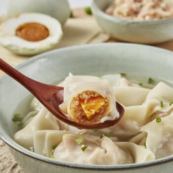 吉祥金沙蛋黄猪肉大馄饨521g/18只年货节生鲜水饺云吞混沌方便早餐 商品图3