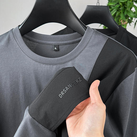 【丝光棉】【新款DPF】大依优型大码短袖T恤圆领加肥加大男装大号大码上衣男士休闲半袖夏季 商品图2