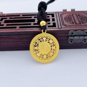 【限时克减128元】足金999.9 #八宝罗盘 #小红书 古法挂绳空心镂空八宝罗盘吊坠（面宽约23.3mm，含珠子）(ANWZGFDZ00200-6)预售产品下单后不退款不退货不换货不补差价