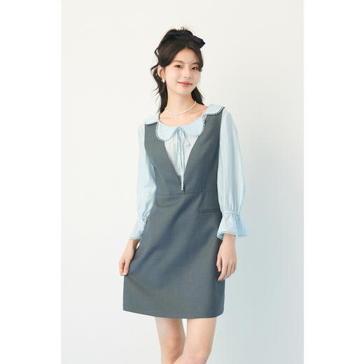 【严选】诗凡黎春假两件拼接设计花瓣领连衣裙SF3190201 商品图2