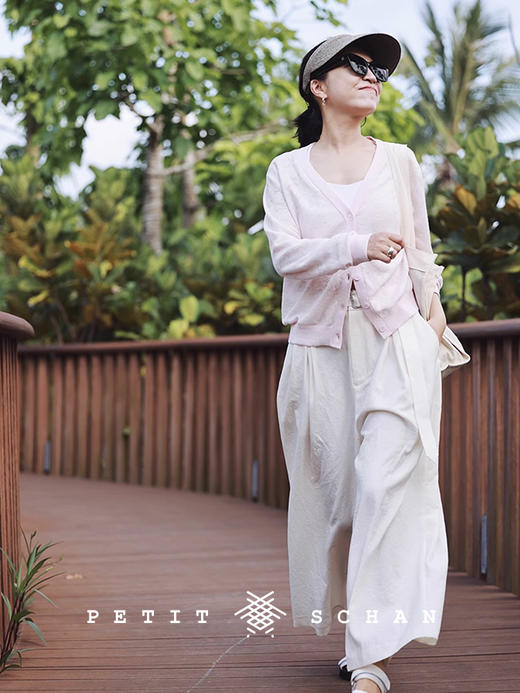 PETIT SCHAN小闪 CLO#259 无影 Shadowless 亚麻桑蚕丝双层提花针织开衫/空调衫 商品图2