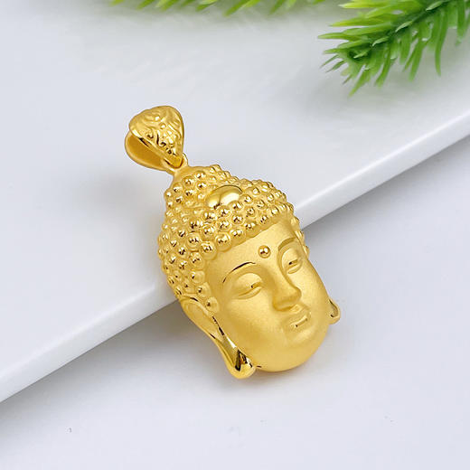 【限时克减150元】足金 【精品】3D硬金空心佛头吊坠(AR3DDZ00009-4)预售产品下单后不退款不退货不换货不补差价 商品图2