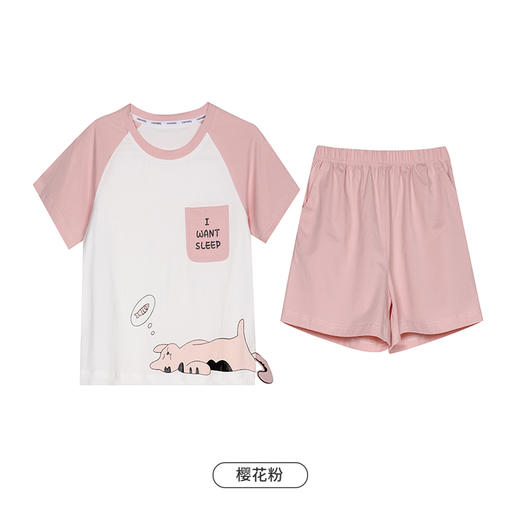 都市丽人眯雅佳生活家居春夏睡衣男女童32支纯棉单面家居服薄款短袖短裤童装棉质套装JH49A5 商品图12