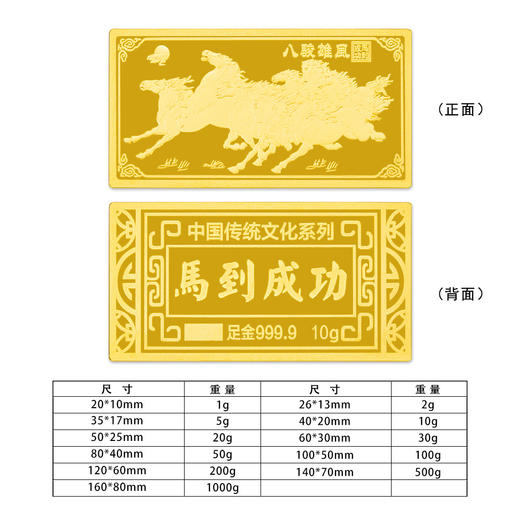 【限时克减138元】【10克】#投资理财 足金999.9 马到成功 八马骏图金条10g（配亚克力盒）(YDJT00002-04)（预售产品下单后不退款不退货不换货不补差价） 商品图0